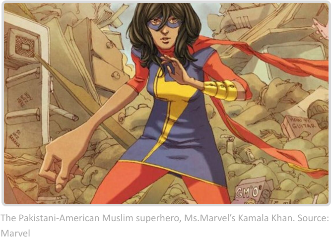 The Pakistani-American Muslim superhero, Ms.Marvel’s Kamala Khan. Source: Marvel