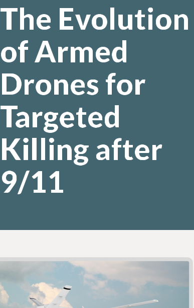 The Evolution of Armed Drones for Targeted Killing after 9/11